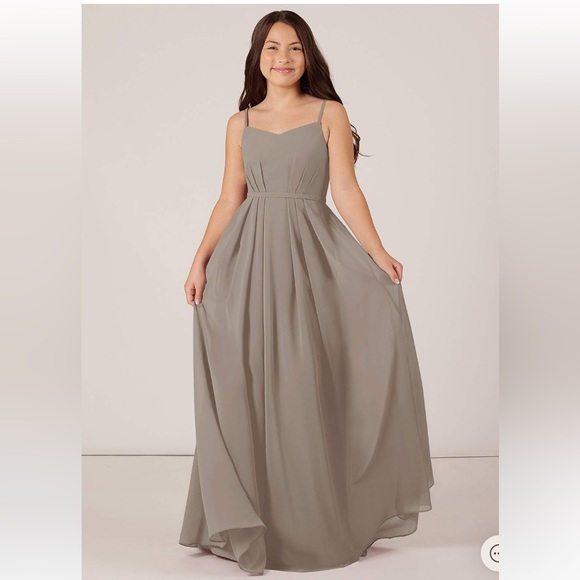 Jr. Bridesmaid Dress Azazie Taupe - Picture 2 of 13